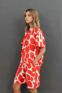STYLE XLAB STOP MOTION TOP - ORANGE PRINT