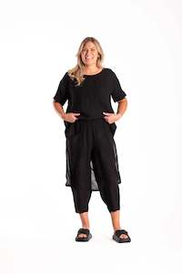 DEEANNE HOBBS COMMAND PANTS - BLACK FLAX