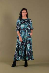 Deeanne Hobbs: DEEANNE HOBBS CASCADE DRESS - SEAFOAM FLOWERS