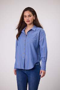 DUO SABINE STRIPE SHIRT - BLUE STRIPE
