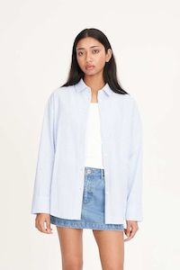 Huffer: HUFFER CRUISE DAY SHIRT - ICE BLUE STRIPE