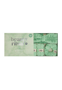 MAY TIME BEAUTY RITUAL LUXURY WAFFLE WASH SET - 3 PCE - MOSS