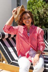 Elm: ELM FRANKIE STRIPED SHIRT - CAYNENE STRIPE