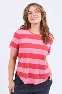 ELM SPRITZ STRIPE S/S TEE - CAYENNE & ROSE