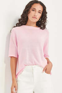 Vogue Cardigans Sweaters: SILLS ECHO KNIT TEE - PINK SORBET
