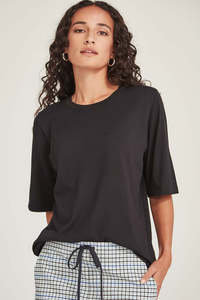 SILLS JAYDEN KNIT TEE - BLACK