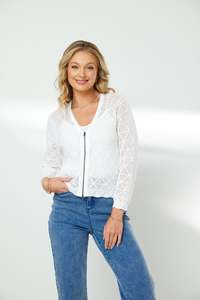 Vogue Cardigans Sweaters: NEWPORT BAYLOR CARDI - WHITE