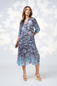 Loobies Story: LOOBIES STORY STEVIE MIDI DRESS - INDIGO MULTI