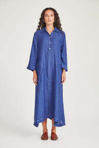 SILLS SOPHIA LINEN SHIRTDRESS - IRIS