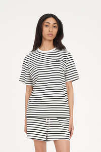 Womens Tees: HUFFER OUI OUI CLASSIC TEE BLACK - CHALK