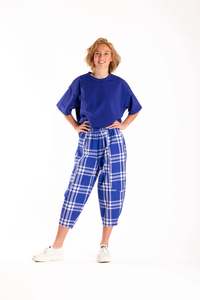 DEEANNE HOBBS ADVOCATE PANTS - TARTAN BLUE