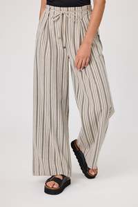 Womens Pants: DUO BROOKE STRIPED PANT - NATURAL STRIPES