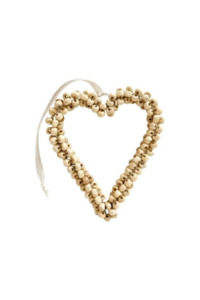 LV WOODEN BEAD HEART HANGER - IVORY