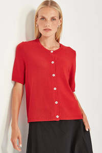 SILLS OTTO CARDIGAN - SCARLET