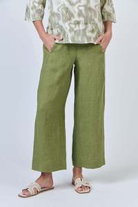 NATURALS BY O&J LINEN PANT - MOSS