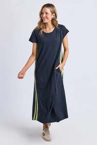 FOXWOOD RECOVERY DRESS - NAVY & NEON LEMON