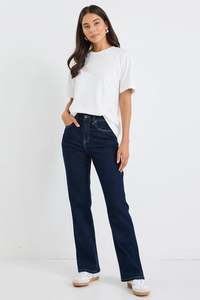 STORIES BE TOLD FARAH INDIGO HIGH RISE SLIM STRAIGHT JEAN