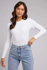SILENT THEORY RIB LONG SLEEVE - WHITE