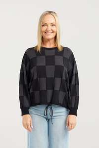 ZAFINA AMARIS KNIT - GREY CHECK