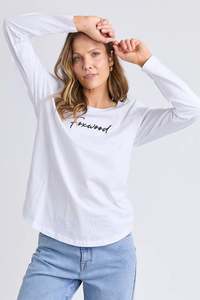 Foxwood 1: FOXWOOD SIGNATURE LONG SLEEVE TEE - WHITE