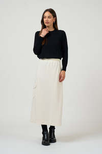 Vogue Skirts: MADLY SWEETLY CAVALRY SKIRT - VANILLA