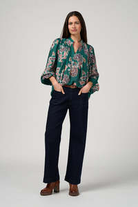LOOBIES STORY VERSAILLES BLOUSE - EVERGREEN MULTI