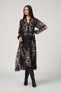 LOOBIE'S STORY ANTOINETTE MIDI DRESS - BLACK