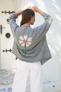 Z&P BLOOM BACK CARDI - DOVE