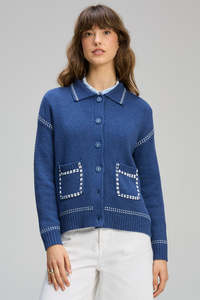Z&P TAILORED CARDI - INDIGO