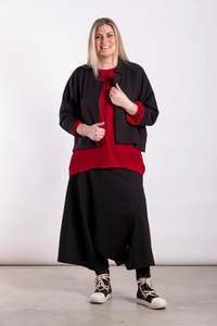 DEEANNE HOBBS DROP CROTCH DRAPE PANTS - BLACK