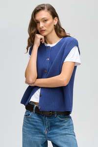 Ld Co: LD & CO RIBBED VEST - BLUEBELL