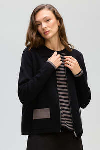 LD & CO ZIP THROUGH JACKET - BLACK