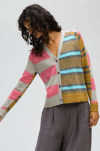 LD & CO GROOVE STRIPE CARDI - MARLE
