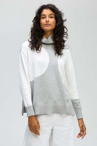 LD & CO SPOT ON ROLL NECK - GREY MARLE