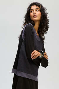 LD & CO PATTERN VEST - BLACK