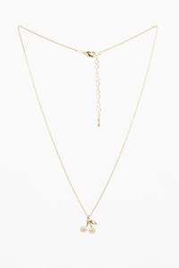 Jewellery: STELLA + GEMMA NECKLACE - GOLD CRYSTAL CHERRIES