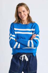 ELM ALLISON CREW - ROYAL BLUE STRIPE
