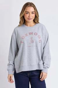 FOXWOOD EFFORTLESS CONTRAST CREW - GREY MARLE