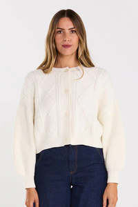 Vogue Cardigans Sweaters: THING THING FLOURISH CARDIGAN - MILKY BAR