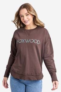 FOXWOOD SIMPLIFIED METALLIC CREW - COFFEE / LIGHT BLUE