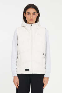 Vogue Coats Jackets: HUFFER CLASSIC DOWN VEST - HERRINGBONE CHALK