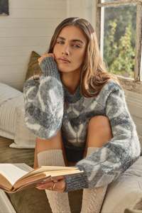 ALL ABOUT EVE ZOIA KNIT CREW - CHARCOAL