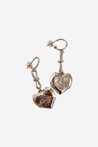 PENNY FOGGO MIDI CHAIN HEART HALF HOOPS