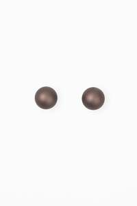 Earrings 1: STELLA + GEMMA EARRING - PEARL BROWN OVERSIZED BALL MATT STUD