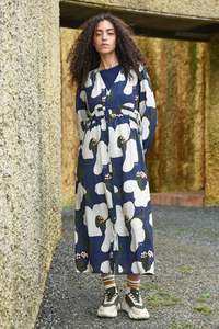 Vogue Dresses: COOP RUCHE WITH IT DRESS - NAVY FLORAL
