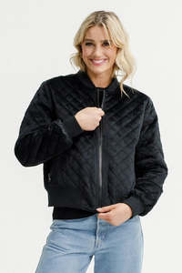 Vogue Coats Jackets: HOMELEE WYLD BOMBER - BLACK QUILT