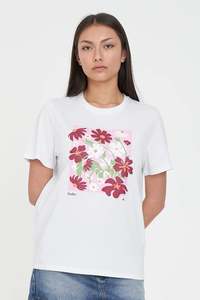 HUFFER CLASSIC TEE 170/FLOWER MARKET - WHITE