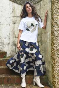 COOP TIER FACTOR SKIRT - NAVY FLORAL