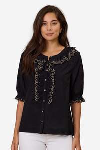 DESIGN NATION STEVIE TOP - BLACK