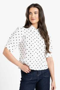 LEILA + LUCA DINNER DATE SHIRT - VANILLA SPOT